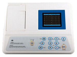 Elektrokardiogram Mesin Portabel EKG Perangkat 80mm 3 Channel Format Rekaman