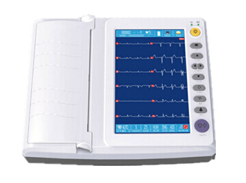10 inch Touch Screen EKG Monitoring System Mode Perekaman 3ch +++ 6 ch 6 ch + 12ch