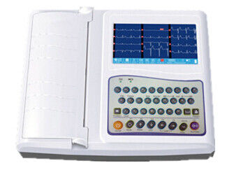 12 channel ECG Machine 7 Inch Peralatan Elektrokardiogram Dengan penuh Keyboard