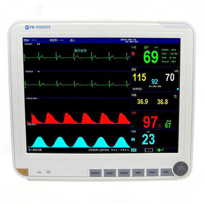 15 Inch Tampilan Multi Parameter Patient Monitor dengan 6 parameter Standar: ECG, program tabungan pendidikan, NIBP, SpO2, 2-TEMP, PR / HR
