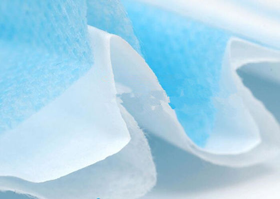 Masker Wajah Sekali Pakai Biru Gelombang PPE untuk COVID-19