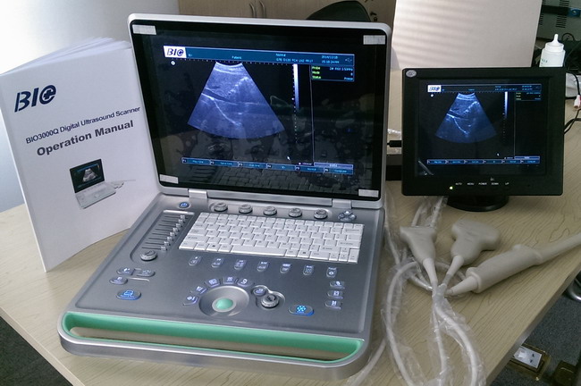 Laptop Digital 3D B / W Portable Ultrasound Scanner Dengan Probe Transvaginal Linear Cembung